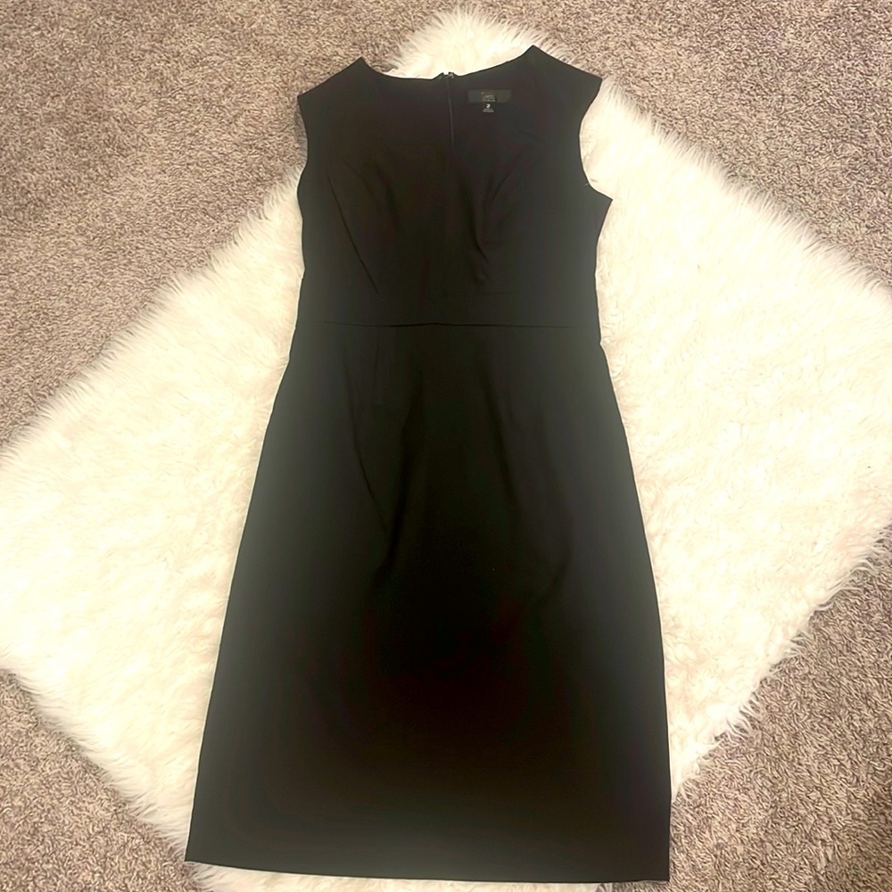 Midi little black dress.
